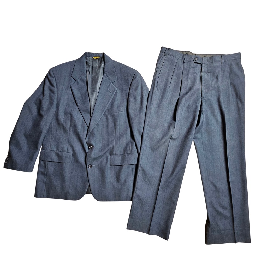 Palm Beach Muehlberger's Mens Two-Piece Suit Set 42‎ 36x28 Pleated Trousers